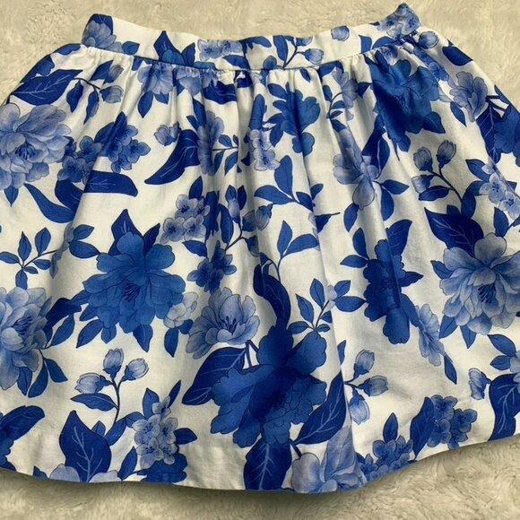 Mayoral Little Girl Blue White Puff Floral Skirt Size 8 Years - Picture 2 of 9